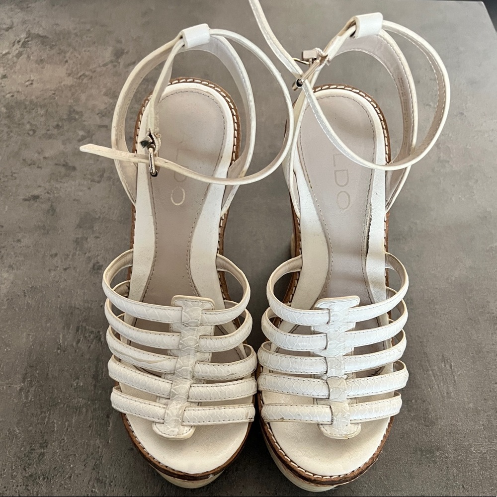 White Aldo Wedges Heels